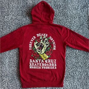 Men’s Broken Promises x Santa Cruz Hoodie, Red, Tie Die, New